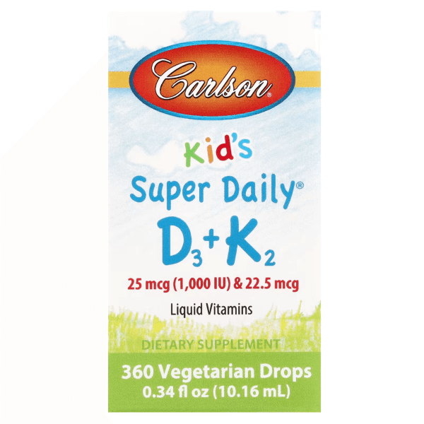 Витамины Д3+К2 для детей, 1000 МЕ, 10 мл, Super Daily D3+K2