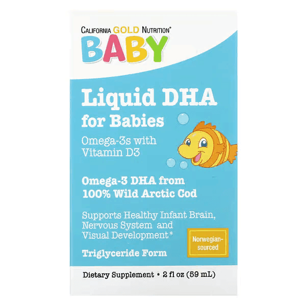 Омега-3 с витамином D3 для малышей, 1050 мг, 59 мл, Baby's DHA
