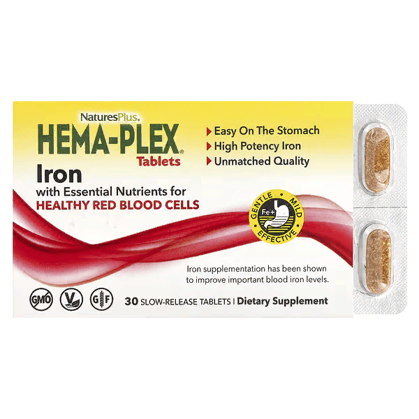 Hema-Plex, железо, 30 таблеток с длительным высвобождением