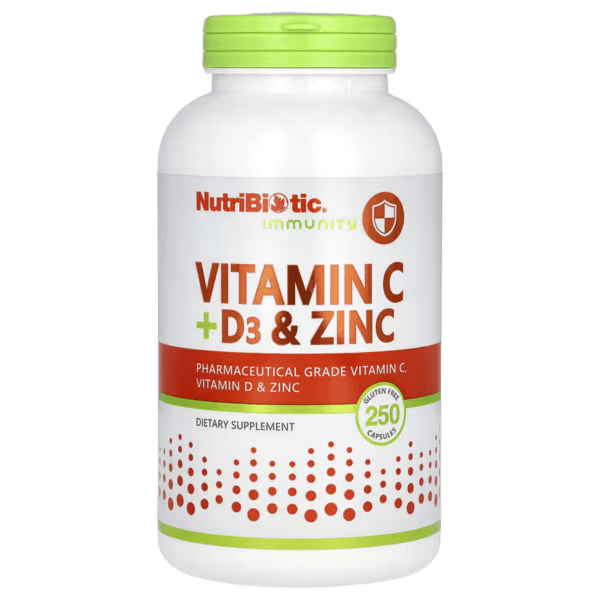 Добавки для иммунитета, витамины C + Д3 и цинк, 250 капсул, Vitamin C + D3 & Zinc