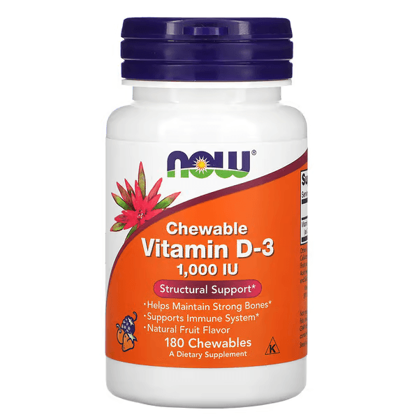 Жевательный витамин Д3, 1000 МЕ, 180 таблеток, Vitamin D-3