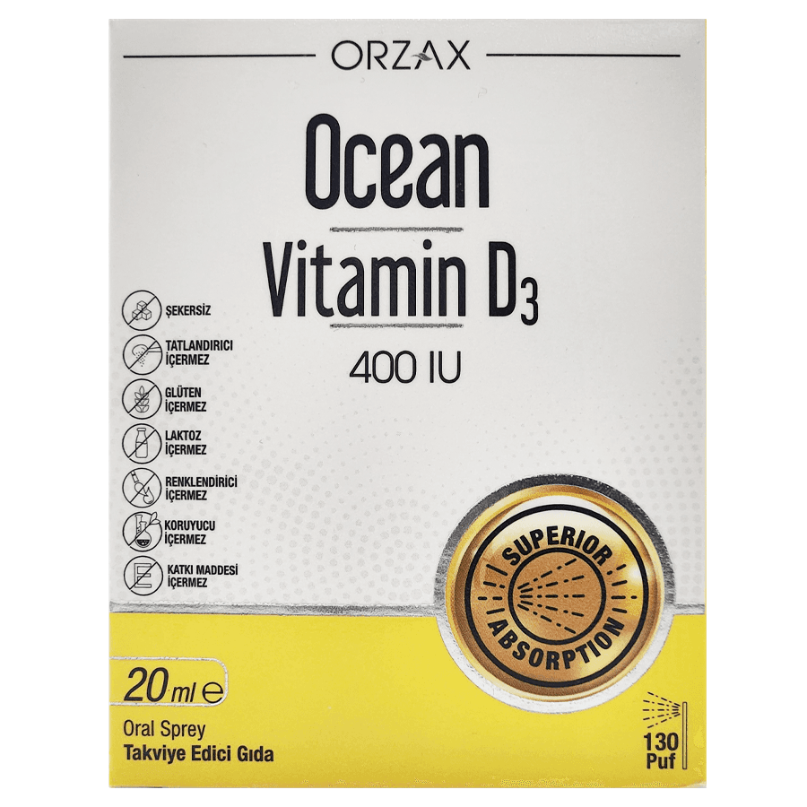 Витамин Д3, 400 МЕ, спрей, 20 мл, Ocean Vitamin D3