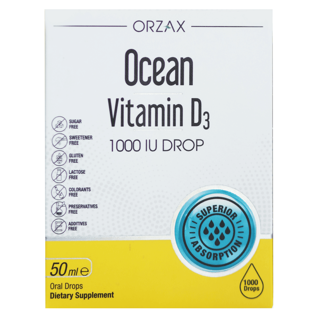 Витамин Д3, 1000 МЕ, капли, 50 мл, Ocean Vitamin D3