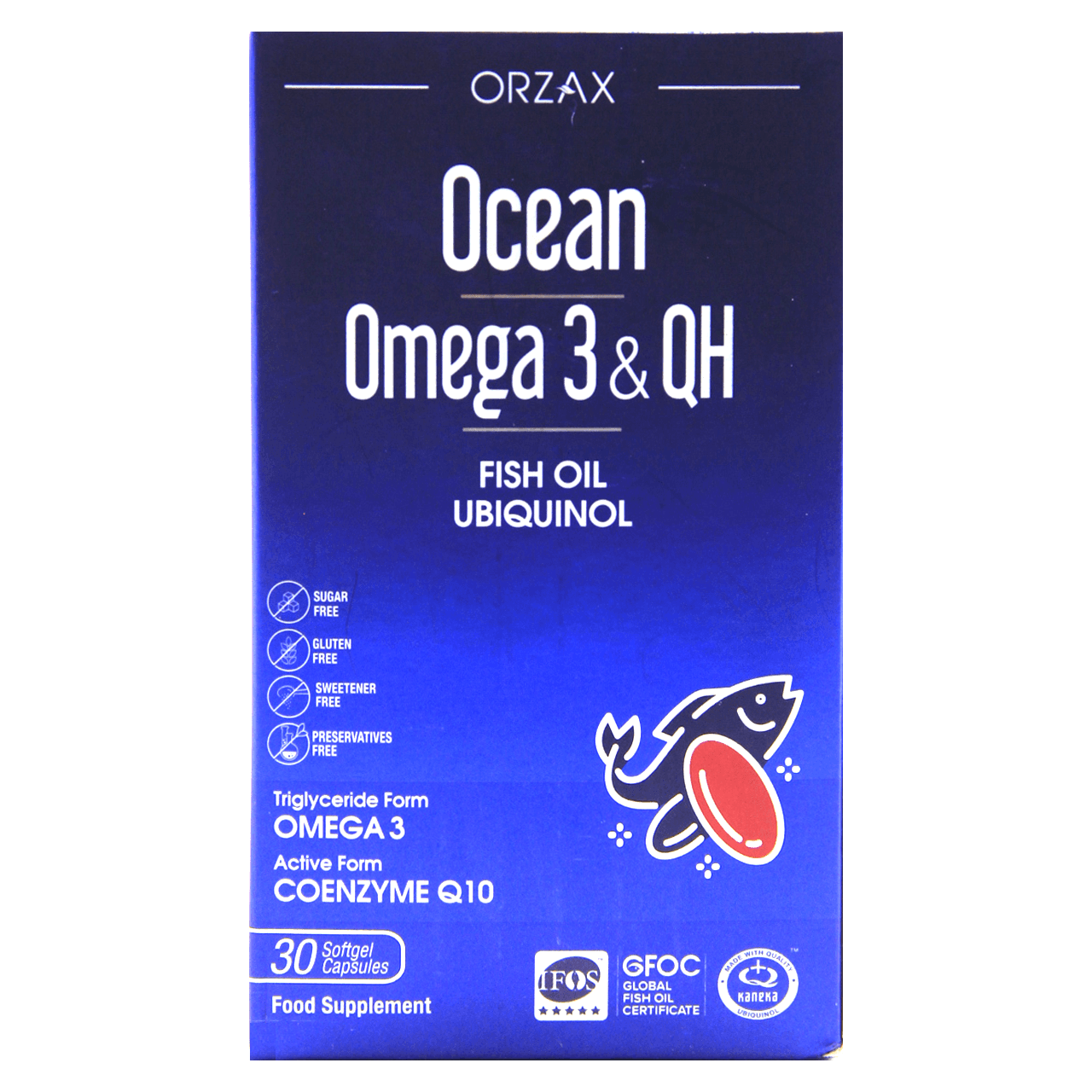 Омега-3, 30 капсул, Ocean Omega 3 & QH, Orzax