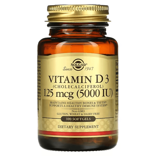 Витамин Д3, 5000 МЕ, 100 капсул, Vitamin D3