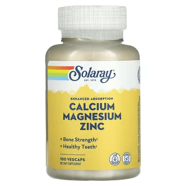Кальций, магний и цинк, 100 растительных капсул, Calcium Magnesium Zinc