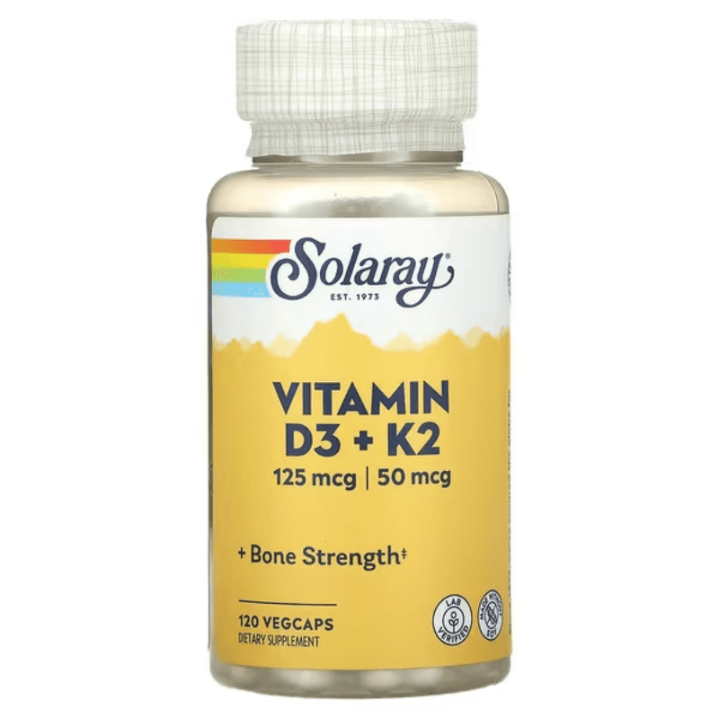 Витамины Д3 и К2, 120 вегетарианских капсул, Vitamin D3 + K2