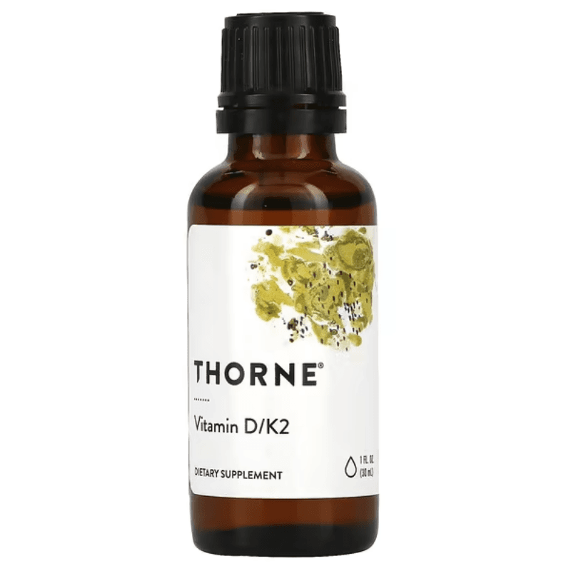 Витамины Д3 и К2, 1000МЕ, 30 мл, Thorne, Vitamin D/K2