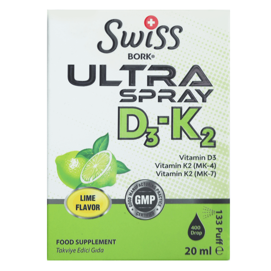 Витамин D3+K2 в виде спрея, 20 мл, вкус лайма, Ultra Spray D3