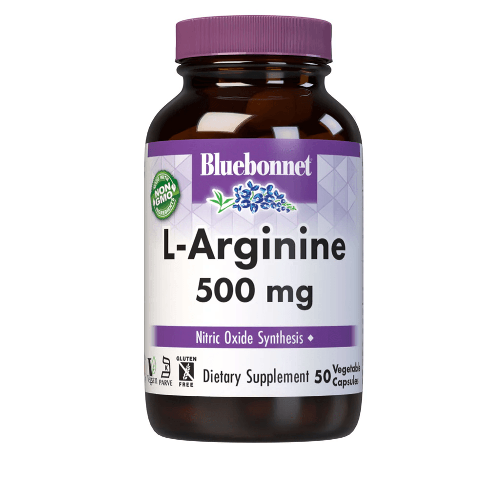 Л-аргинин, 500 мг, 50 капсул, Bluebonnet Nutrition, L-arginine