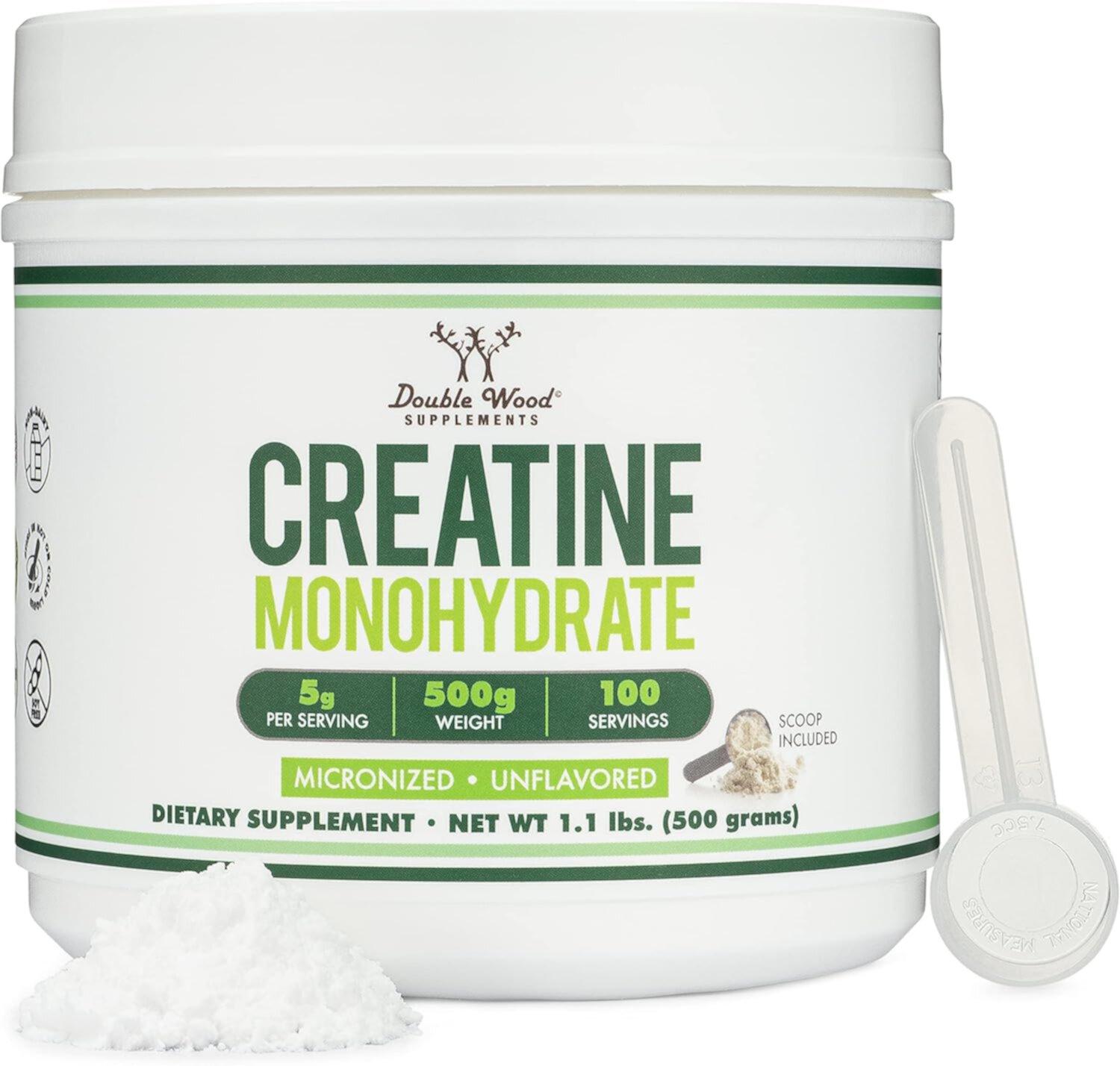 Креатин моногидрат, 500 г, Double Wood, Creatine Monohydrate