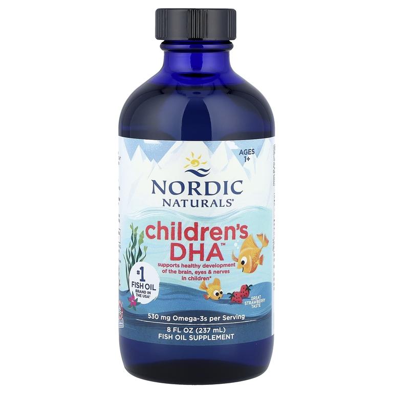 Омега-3 для детей с ДГК от 1 года, вкус клубника, 530 мг, 237 мл,  Nordic Naturals, Omega kids 's Dha