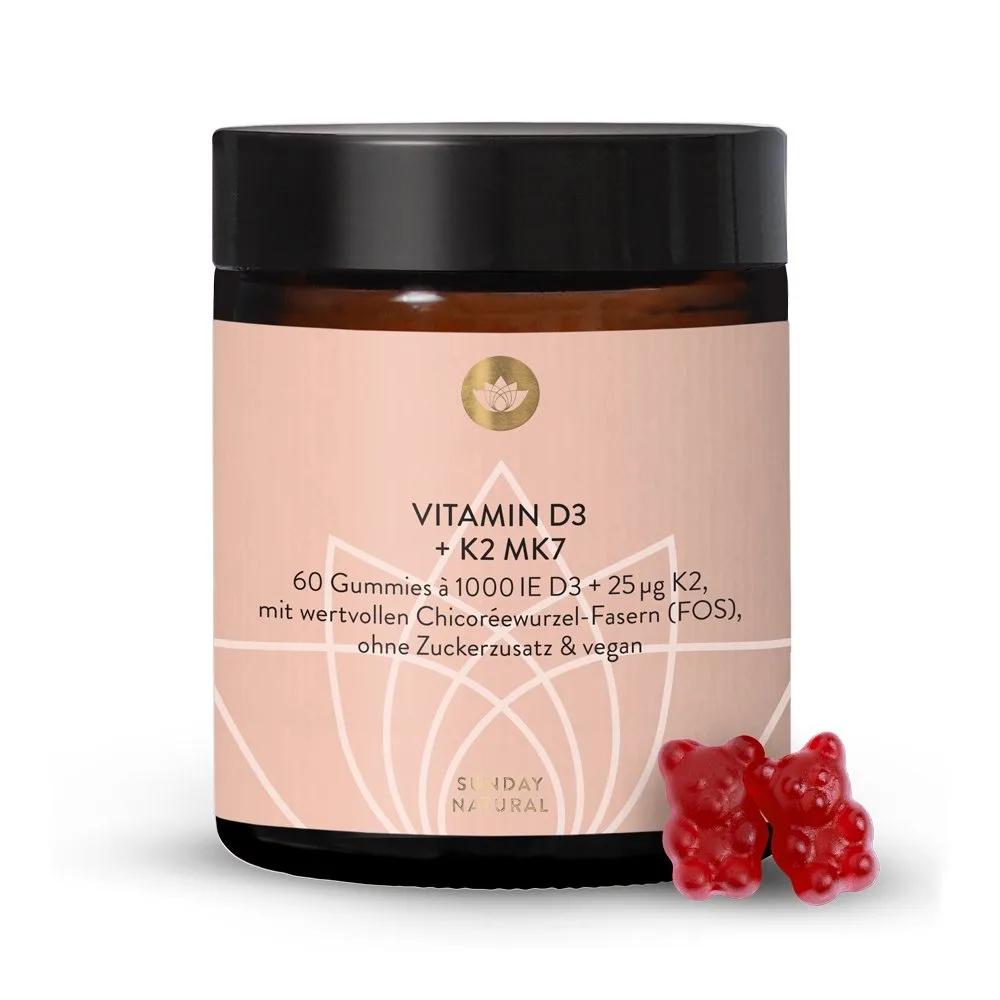Витамин Д3+ К2, 60 мармеладок, Sunday Natural, Vitamin D3+K2
