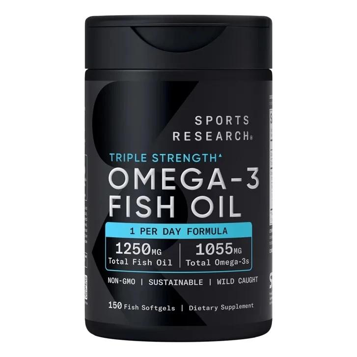 Омега-3, 1250 мг, 150 капсул, Sports Research, Omega 3
