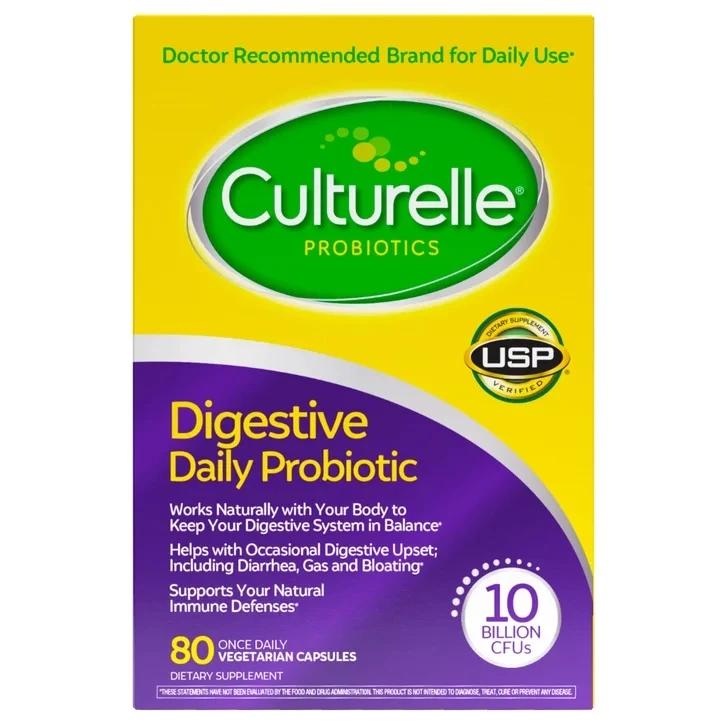 Пробиотик, 10 миллиардов КОЕ, 80 вегетарианских капсул, Culturelle, Probiotics Digestive Daily Probiotic