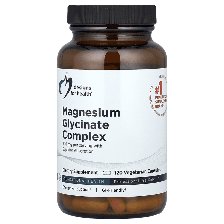 Магний глицинат, 120 капсул,  Designs For Health, Magnesium Glycinate Complex