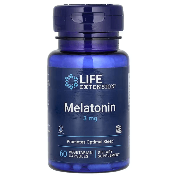 Мелатонин, 3 мг, 60 вегетарианских капсул,  Life Extension, Melatonin