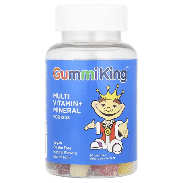 Мультивитамины для детей,вкус ассорти, 60 жевательных таблеток, GummiKing,  Multi Vitamin+Mineral