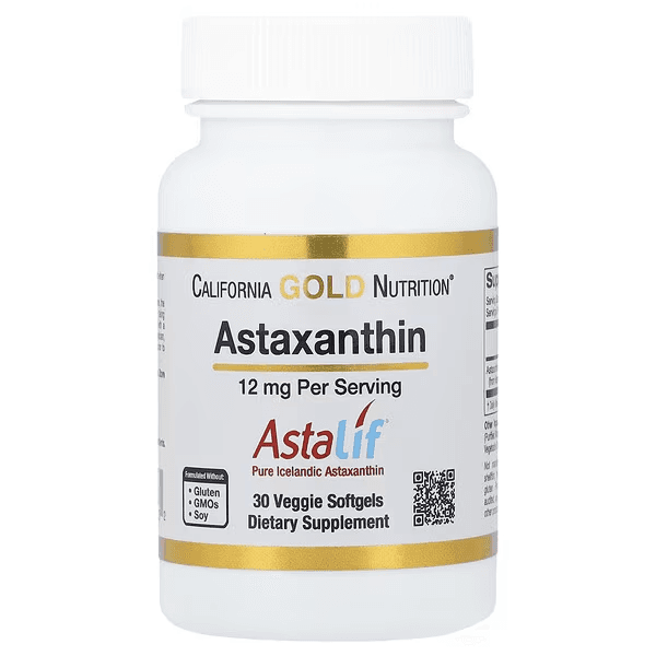 Астаксантин, 12 мг, 30 капсул, Galifornia Gold Nutrition, Astaxanthine