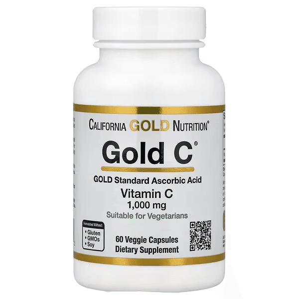 Витамин C, 1000 мг, 60 растительных капсул,  California Gold Nutrition, Vitamin C Gold C