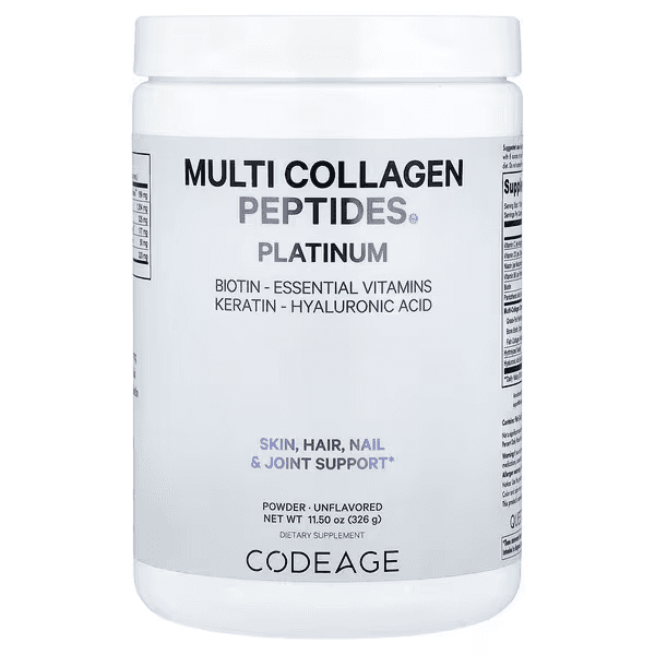 Комплекс коллагеновых пептидов с витаминами, 326 г, Codeage, Multi Collagen Peptides Platinum