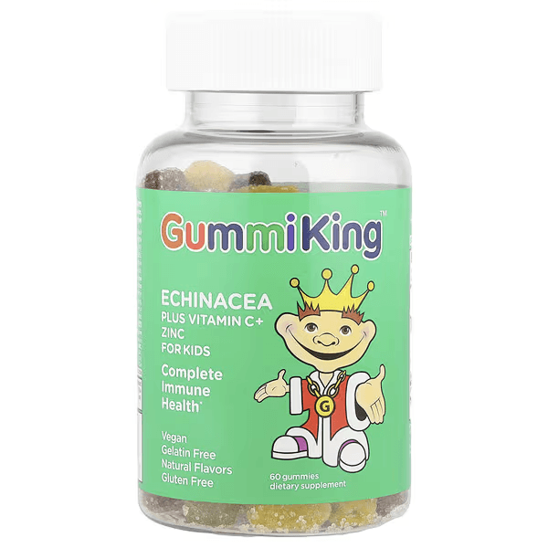 Витамин C, эхинацея и цинк для детей, 60 жевательных таблеток, GummiKing, Echinacea plus vitamin C