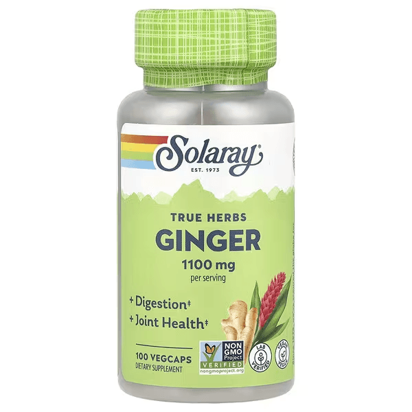 Имбирь, 1100 мг, 100 капсул, Solaray, Ginger