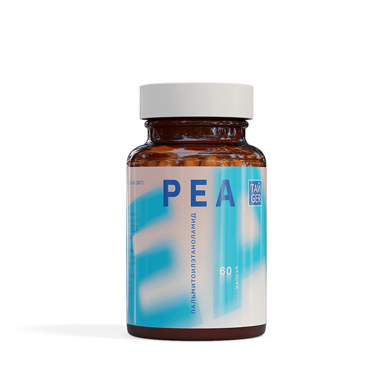 Пальмитоилэтаноламид PEA, 300 мг, 60 капсул,  ТайGER