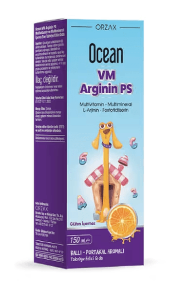 Аргинин, 150 мл сиропа, вкус апельсин, Orzax Ocean, VM Arginine PS