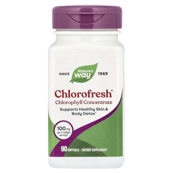 Хлорофреш, концентрат хлорофилла, 100 мг, 90 капсул, Natures Way, Chlorofresh