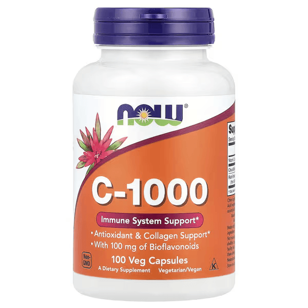 Витамин C-1000, 100 растительных капсул,  NOW Foods