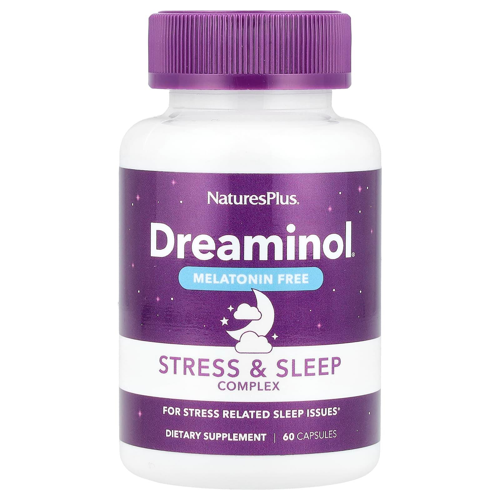 Комплекс для борьбы со стрессом и улучшения сна, 60 капсул, Natures Plus, Dreaminol Stress and Sleep