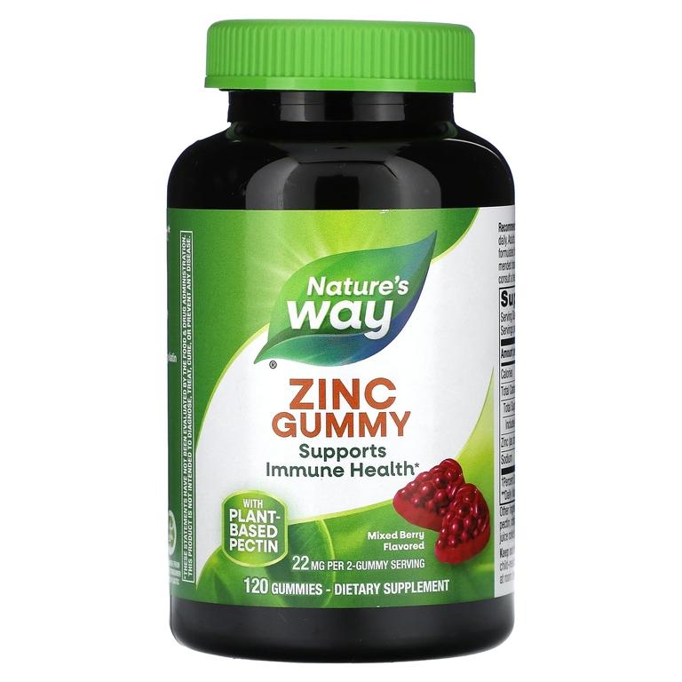 Цинк, вкус ягодный, 120 жевательных таблеток, Natures Way, Zinc Gummy