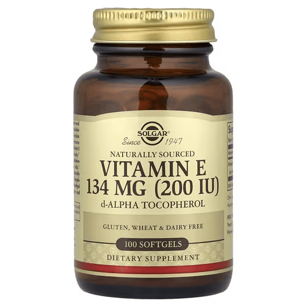 Натуральный витамин Е, 200 МЕ, 100 капсул, Vitamin E