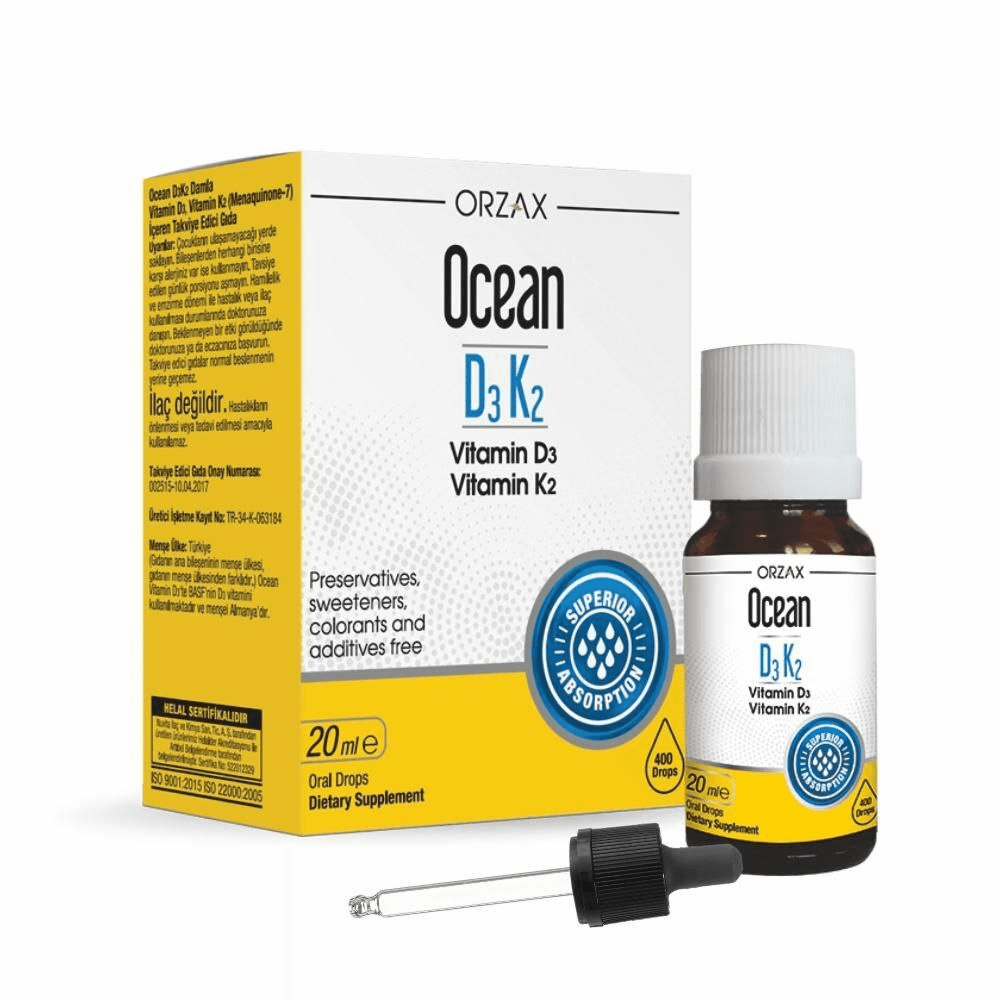 Витамины Д3 и К2, 20 мл, ORZAX Ocean, Vitamin D3 K2
