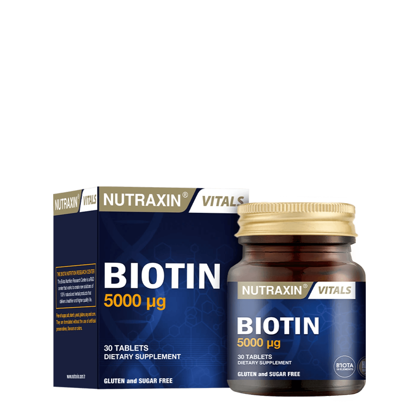 Биотин 5000 мкг 30 таблеток Nutraxin