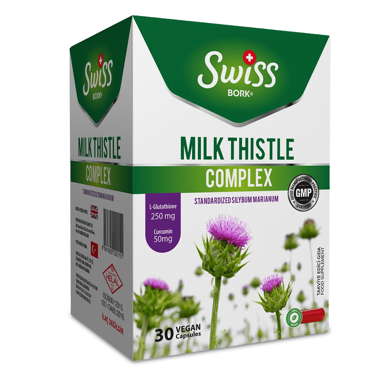 Расторопша с глутатионом, 30 капсул, Swiss Bork, Milk Thistle Complex