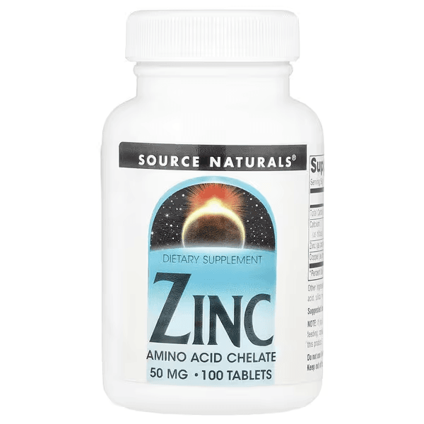 Цинк, 50 мг, 100 таблеток, Source Naturals, Zinc