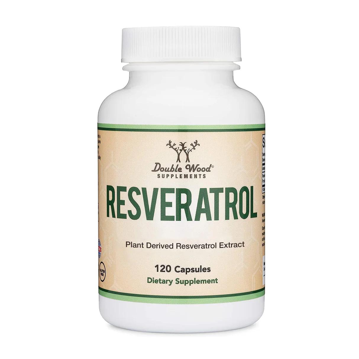 Ресвератрол, 500 мг, 120 капсул, Double Wood, Resveratrol