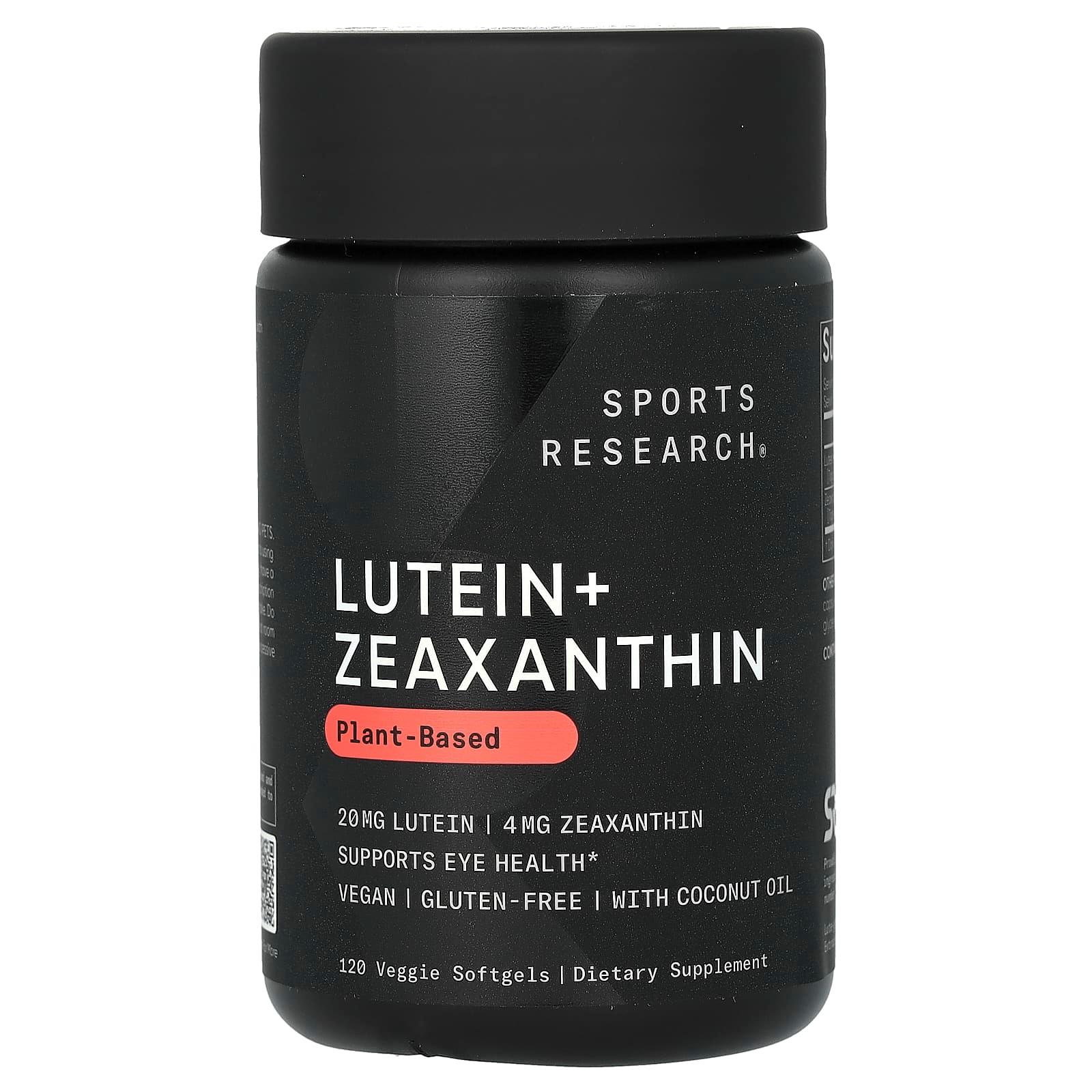 Лютеин и зеаксантин, 120 растительных капсул, Sports Research, Lutein+Zeaxanthin